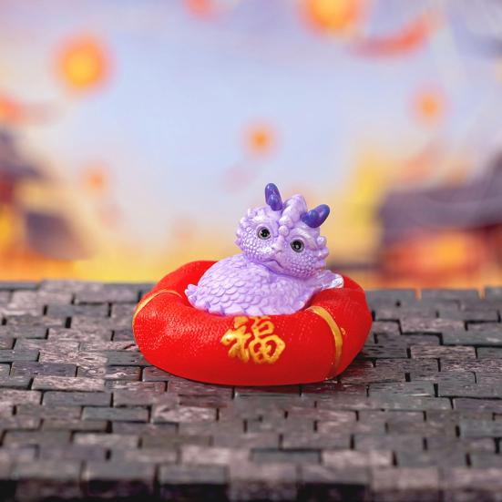 Мини-орнамент дракона, яркие цвета, милая фигурка дракона, украшение из смолы для дома, новогодние украшения