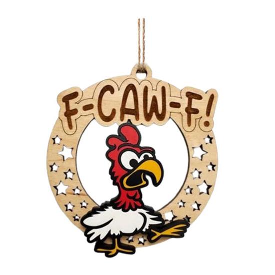 Забавные F-Caw-F Куриные Рождественские Украшения Деревянные Куриные Украшения Веселые Украшения для Рождественской Елки Подарок-прикол