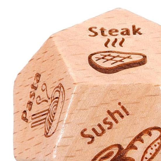 Свидание, ночь, кубики для принятия решения о еде, 12-гранные кубики для улучшения отношений, деревянные, романтический ужин, игральные кости, решающий вопрос еды