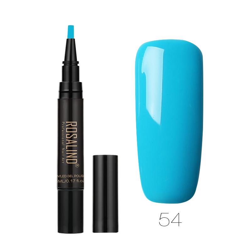 ROSALIND 5ML Stylish Nail Gel Pen Semi Permanent Varnishes Pen For Nail Art Design Base Top Coat Need LED/UV Lamp Cure