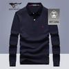 Мужская рубашка-поло Qipilang, 100% хлопок, в стиле business casual, с длинным рукавом