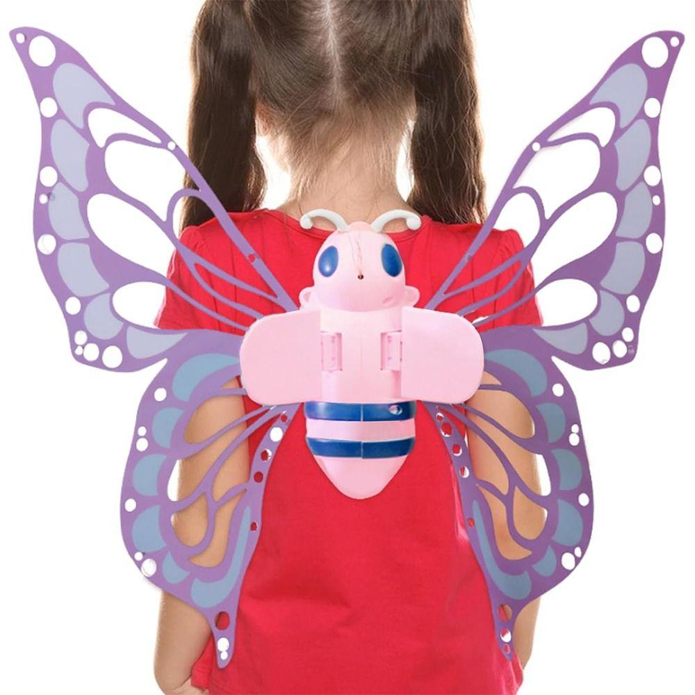 Luminous Glowing Light Up Fairy Wings with LED Lights Adjustable Straps Moving Angel Wings Princess Dress Up Toys Kids Gift