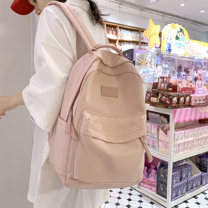 Рюкзак для кампуса, женский однотонный школьный рюкзак большой емкости для учащихся средней школы