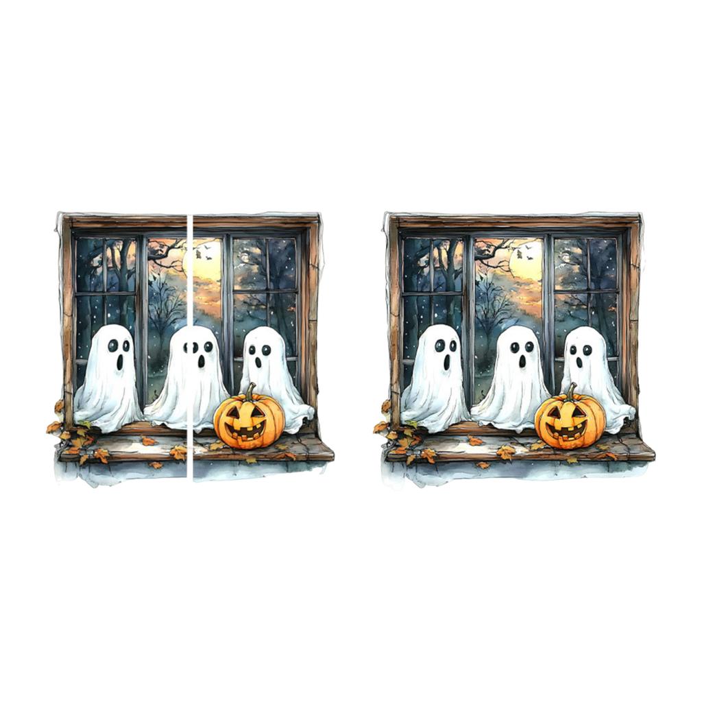 Halloween New Horror Pumpkin Black Skeleton Sticker Bedroom Living Room Background Holiday Decoration Wall Sticker