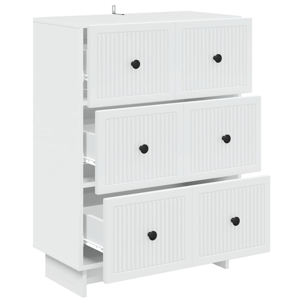 White Drawer Cabinet 66 x 34.5 x 90 cm Particleboard