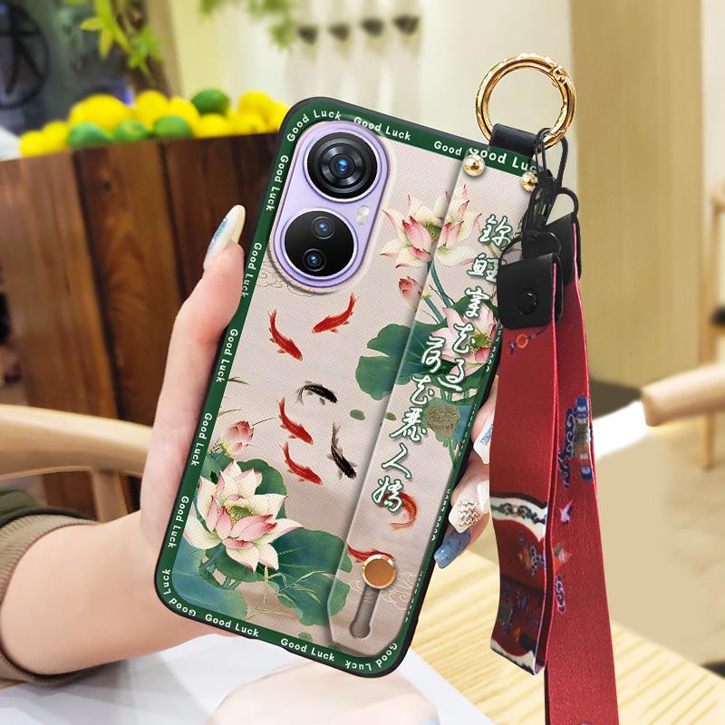 Грязеотталкивающий ремешок на запястье Чехол для телефона Для Blackview A200 Pro Защитный Для мамы Мягкий чехол Противоударный Китайский стиль Кольцо