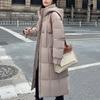 Длинные пальто для женщин, зимние модные свободные толстые теплые женские парки больших размеров, пальто с капюшоном