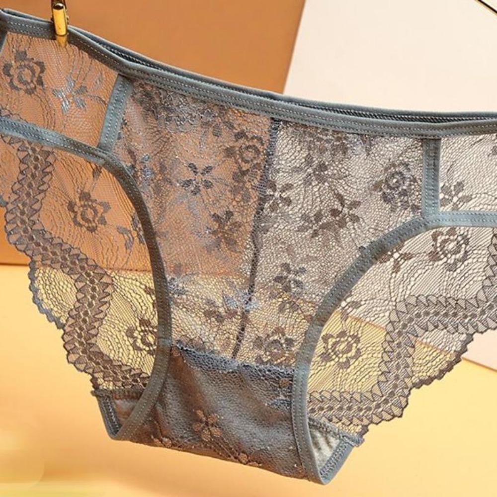 Summer Women Lace Flower Panties Low-Rise Underwear Trendy Lace Briefs Female Soft Underpants Lingerie