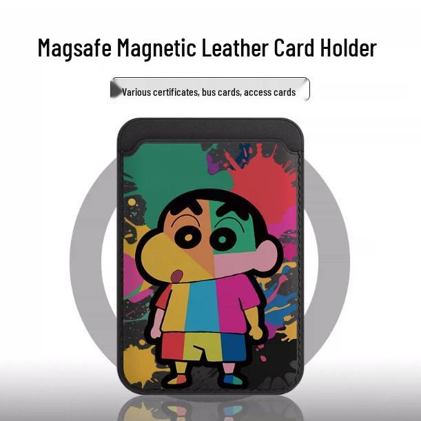 Shin-chan MAGsafe Кожаный держатель для карт Чехол для телефона для Apple