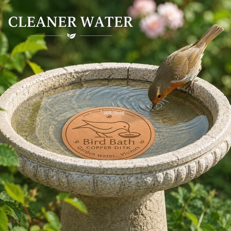 Copper Bird Bath Cleaner Disc Metal Water Purification Disk for Outdoor Garden Bird Bowl Fountain Basin Patio Yard Accessories