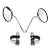 1 Pair Motorcycle Rearview Side Mirrors Adjustable Round Handlebar Clip On Mirror Mirror