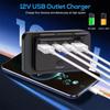 4-портовое быстрое зарядное устройство 12 В 24 В USB QC3.0 PD Панельный монтаж Дисплей для транспортного средства 90 Вт