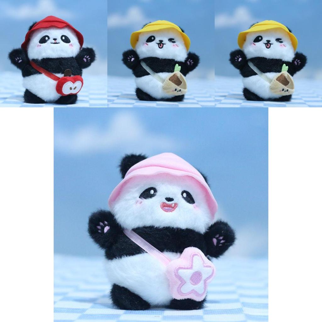 Cute Cartoon Panda Plush Toy Bag Pendant Super Soft Stuffed Animal Keyring