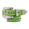 Women's Full Diamond Rivet Alloy Buckle Fashion Trend Custom Rhinestone PU Leather Belt