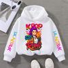 Children's Round Neck Hooded Sweatshirt 2025 Spring and Autumn Cartoon Printed Long Sleeved Loose Fitting Girl's Kpop Witch