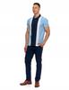 Men's Contrast Panel Polo Shirt with Collar MORAJ 3XL BLUE