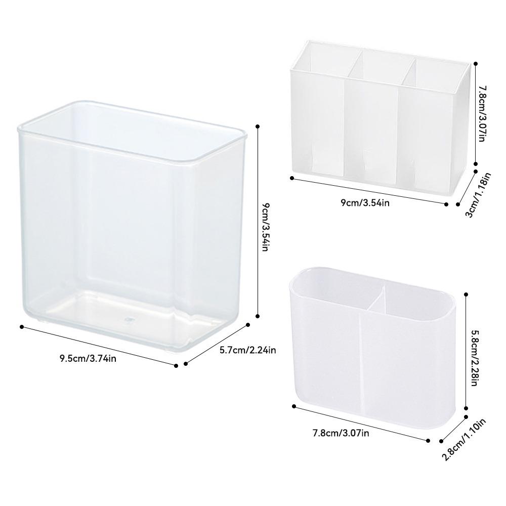Desk Pen Holder Organizer Wall Mounted Storage Box with Sticker Pencil Holder Bedroom Washroom Organizer Box School Stationery 1PCS