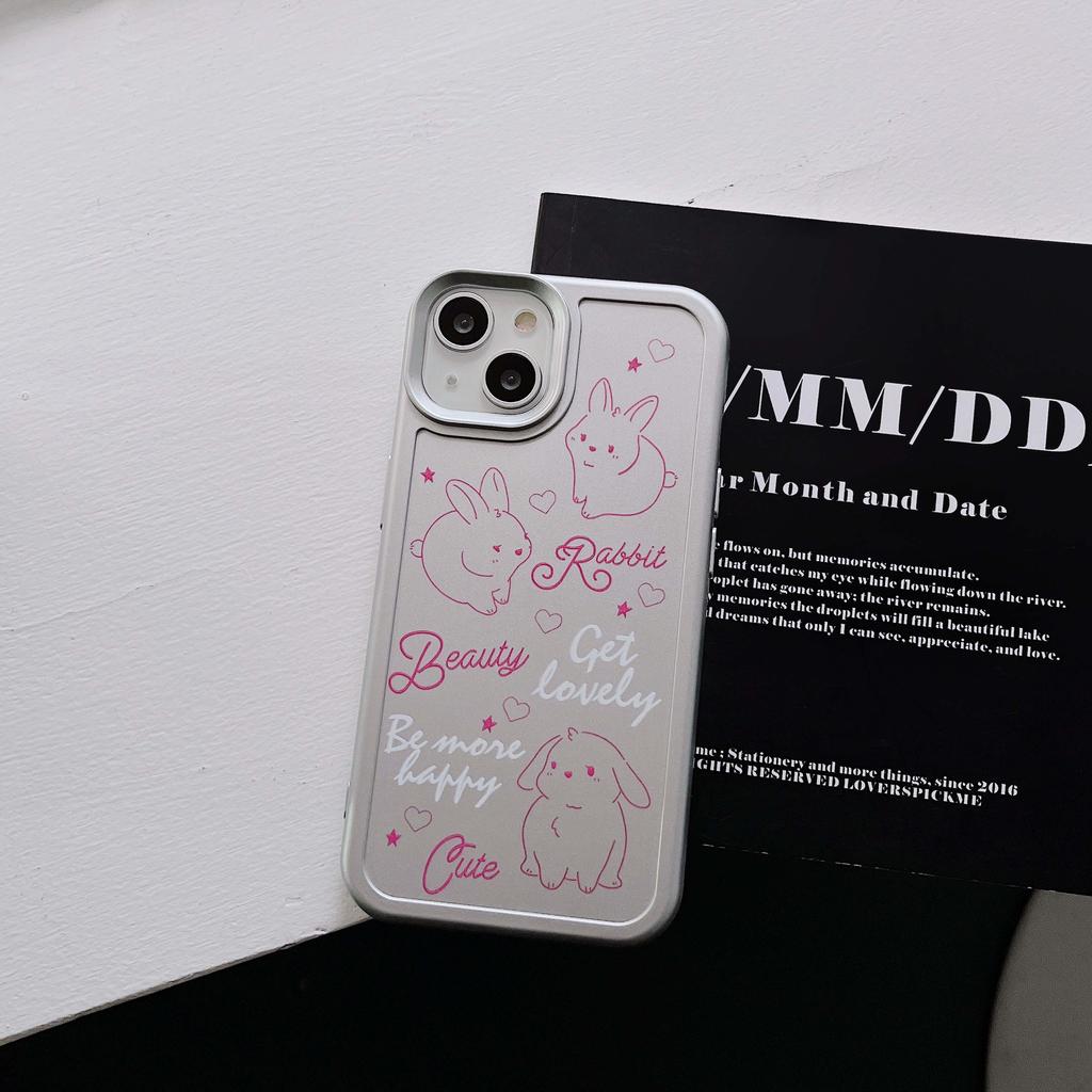 Розовый кролик Lovely Line Bunny Cartoon Cute Capa для Iphone 11 12 Promax X Xr Xsmax 14 Pro Max 13 Мягкий силиконовый чехол для телефона