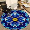 1pc Blue Yellow Flower Mandala Chair Carpet for Office, Non-slip, Soft and Durable Leisure Rug, Perfect for Office, Living Room yy251103104
