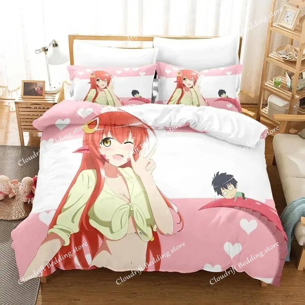 Комплект постельного белья Monster Musume Single Twin Full Queen King Size Bed Set Adult Kids Bedroom Duvet Cover Sets 3D Anime Bed Sheet Set