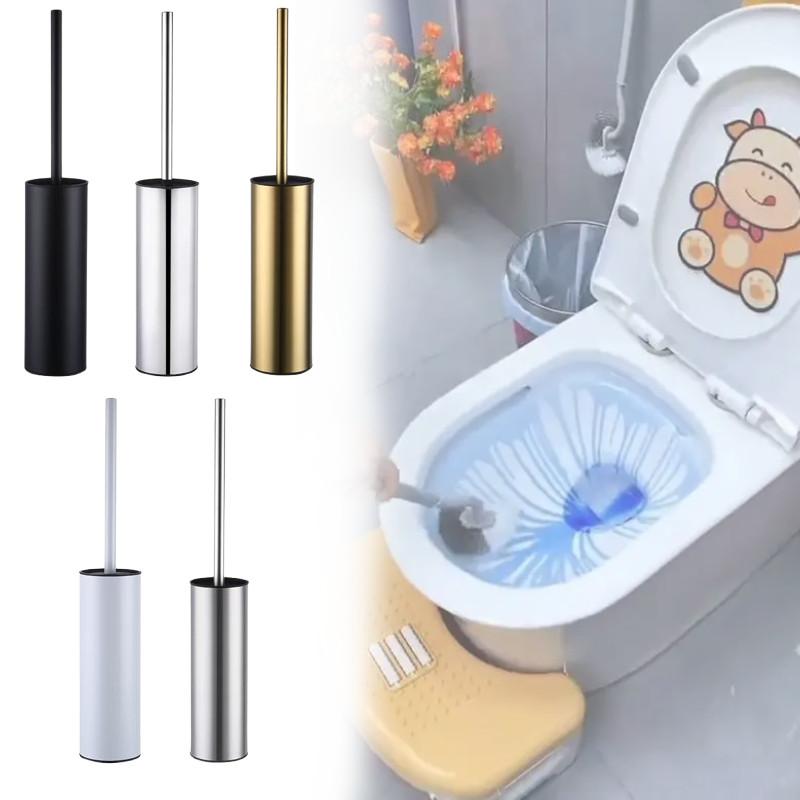 Туалетный ершик из нержавеющей стали с золотистым покрытием, с крышкой и держателем, для элегантных ванных комнат