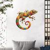 Wall Art Gecko Decoration Metal Lizard Wall Decoration Colorful Wall Mounted Gecko for Garden Fence Home Farmhouse Decor
