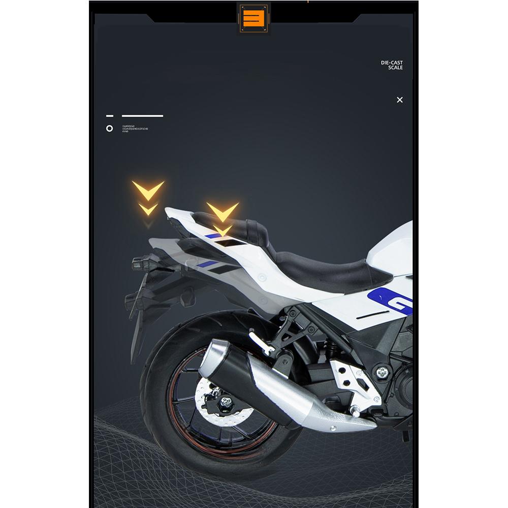 1/12 масштаб Suzuki GSX250R Тип двигателя, имитация литья под давлением, игрушечный дорожный автоцикл, коллекция автомобилей
