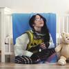 Плед singer B-Billie Eilish Мягкий и приятный для кожи Для дивана Кровати Дневного сна Покрывало Всесезонное Одеяло