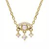 Anti-tarnish 925 Sterling Silver Evil Eyes Pendant Necklace Gold Plated Tassel Cubic Zirconia Dangle Choker Jewelry