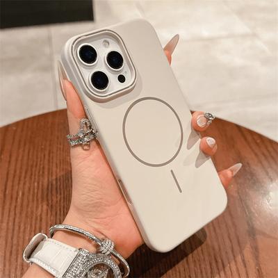 Ультратонкий простой чехол для беспроводной зарядки Magsafe с магнитным покрытием для iPhone 16 15 14 Plus 13 12 Pro Max 11, матовый твердый чехол