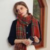 Thick Winter Shawl Style Plaid Warm Tassel Scarf For Women's Mid Length