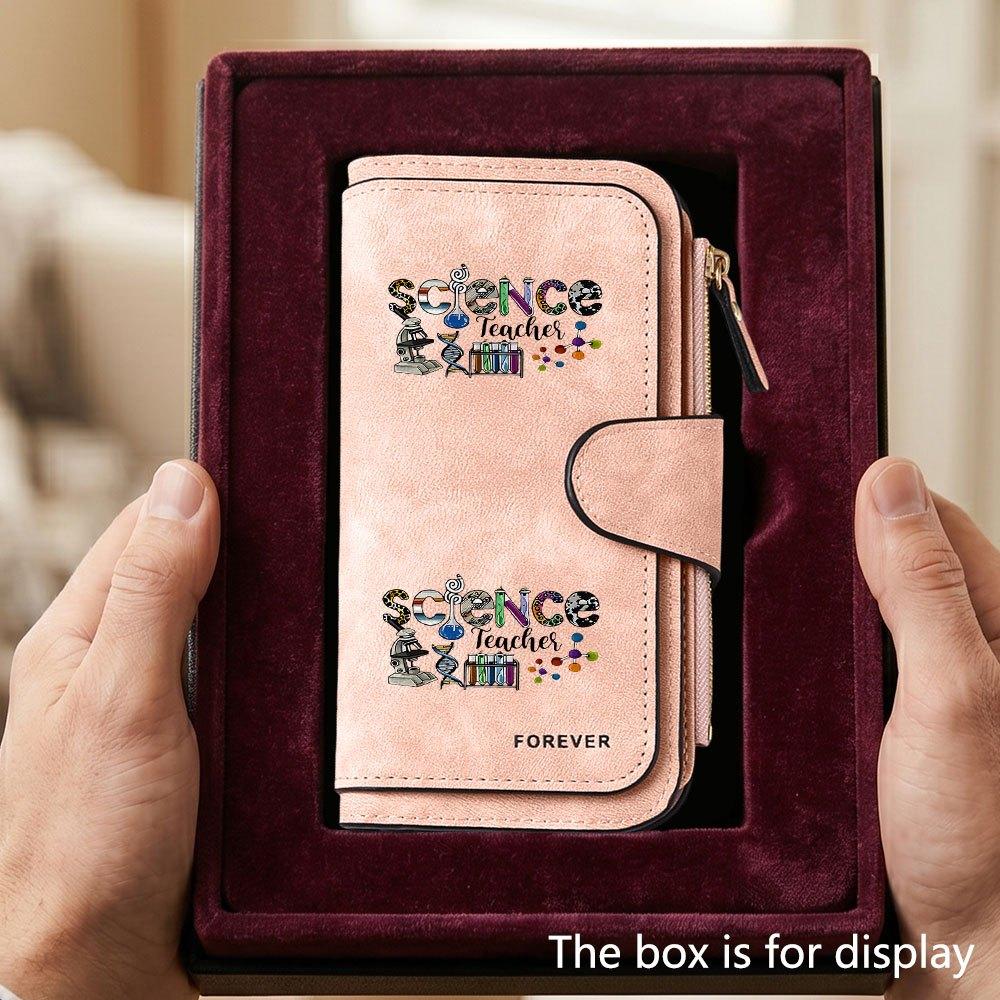 SCIENCE printed men's large-capacity wallet with business card slot and cash pocket, suitable for formal occasions and office use, a gift for