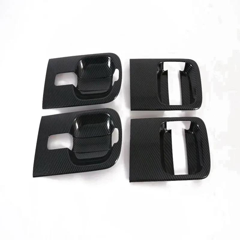 For Hyundai Grand Starex H-1 i800 2018 ABS Chrome Carbon Exterior Side Door Handles door door Bowls Frame Cover Trim