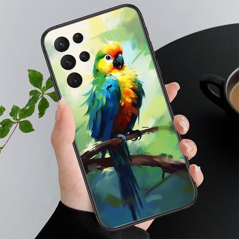 Painting Bird Phone Case For Samsung S23 S22 S21 S20 Ultra S20 S22 S21 S10E S21 S20 FE S24 Plus