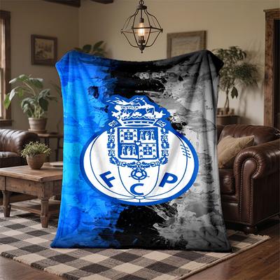 FC Porto Print Flannel Blanket Soft Warm Sofa Bed Throw Blanket For Home Office Bedroom