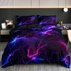 3pcs Purple Lightning Line Duvet Cover Set, 1 Duvet Cover + 2 Pillowcases (No Insert), Home and Dormitory High-Definition Print