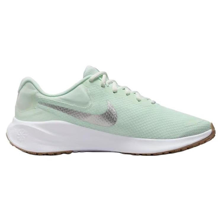 Nike Revolution 7 Едва Зеленый Белый Платиновый Оттенок Металлический Серебристый Женский FB2208-303