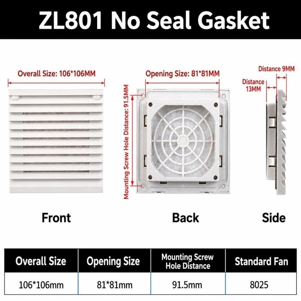 ABS Vent Filter Waterproof Louver Vent Air Ventilation System Air Vent Fan Cooling