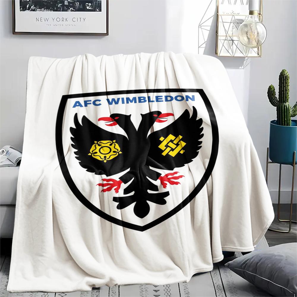 1PC AFC Wimbledon Print Flannel Blanket, High quality Comfortable for All Seasons, Home Decor, Warmth and Comfort, Perfect for Christmas Gifts