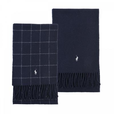 Polo Ralph Lauren Pc0743 433 Пони Оконная рама Клетчатый Двусторонний Шарф с бахромой