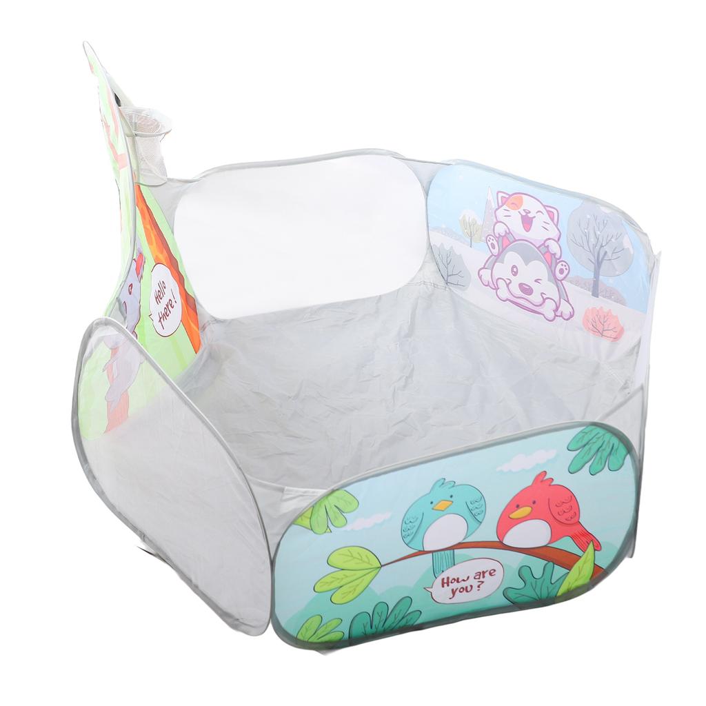 Tent Ball Pit Indoor Foldable Gray Cartoon Illustration Look Ball Pool 1.2m Basketball Shot Game