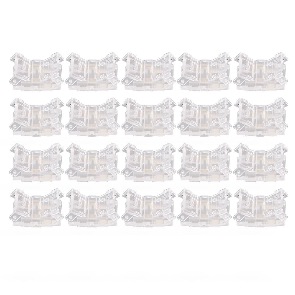 20pcs 2 Pin LED Strip Connectors COB Solderless LED Connectors Strip to Wire Adapter For Office