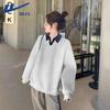 Women's Fleece-Lined Color-Block Polo Sweatshirt