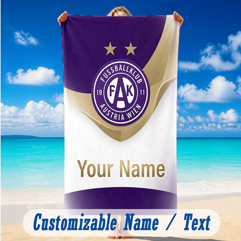Beach Towel Custom Name Text, Quick Dry Large Towel For Beach HomeAustria Wien FC