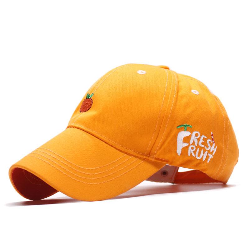 Fashion fruit embroidery curved brim baseball cap outdoor leisure shopping couple hat
