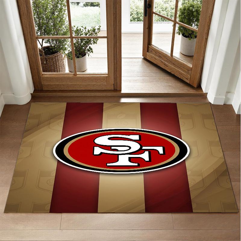 San Francisco 49ers Design Crystal Velvet Rug Soft Decorative Mat for Bedroom Entrance