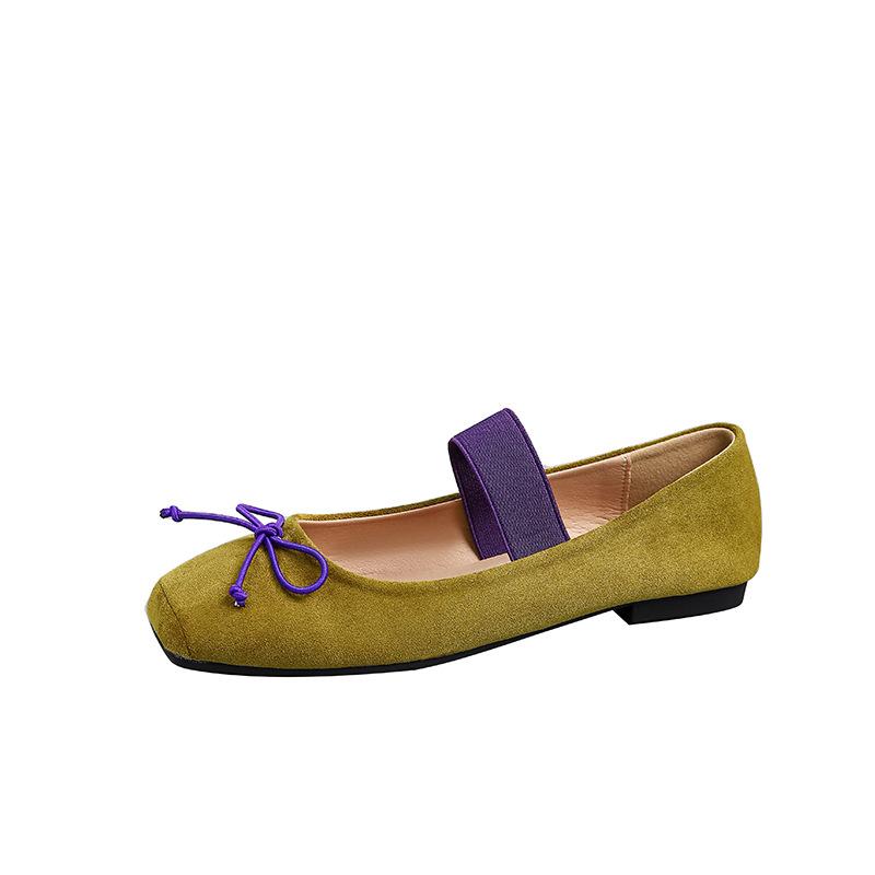 IPPEUM Туфли Мэри Джейн Женские Балетки Большой Размер 44 Туфли-лодочки с Квадратным Носком На Плоской Подошве 2025 Новые Туфли Балерины