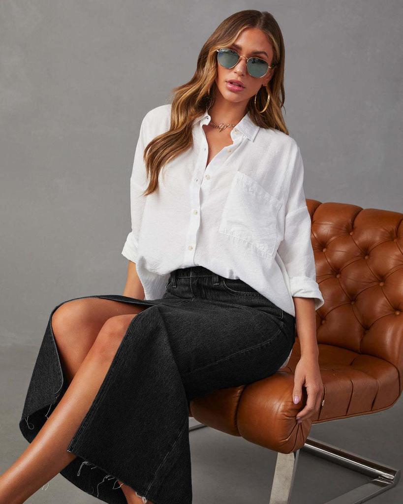 Женская джинсовая юбка миди А-силуэта с высокой талией в европейском и американском стиле, с эффектом стирки 2024