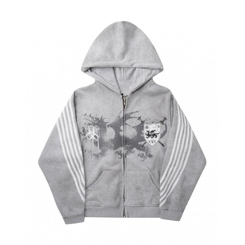 Hip Hop Streetwear Hoodie Set Loose Vintage Print Sweatshirt Unisex Casual Daily Wear