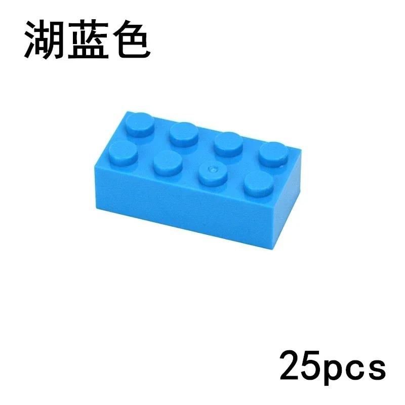 DO IT YOURSELF Plastic Material Construction Bricks Figures 25pcs Thick Blocks 2x4 Dots Dimension Works With featuring 3001 Learning Creativity Toy
